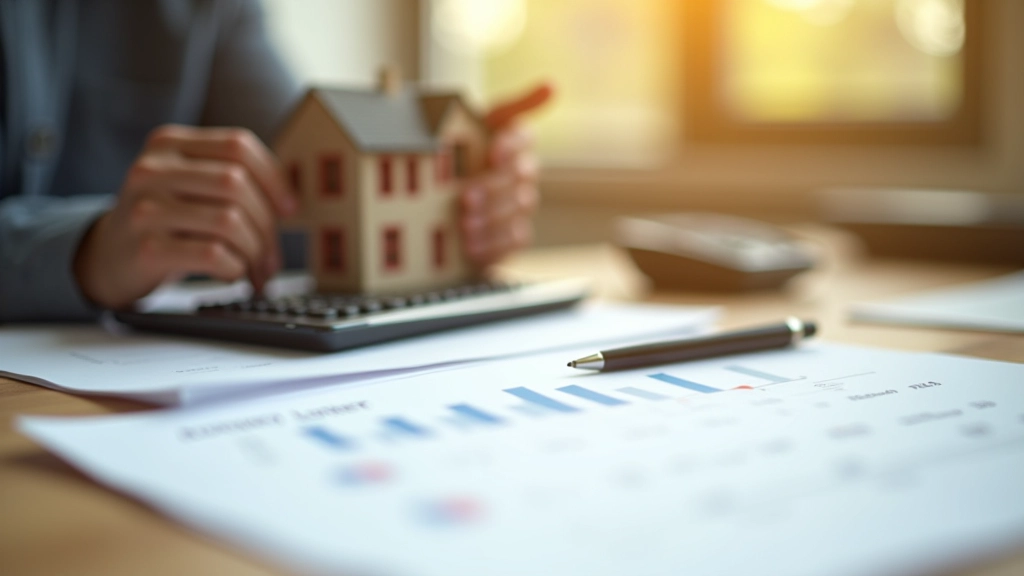 Maketa domu a sazba hypotéky na stole s kalkulačkou